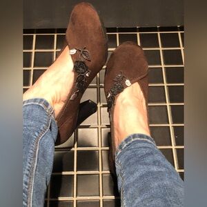 CHARLESTON SHOE CO Brown Heels with Block Heel and Embellishment